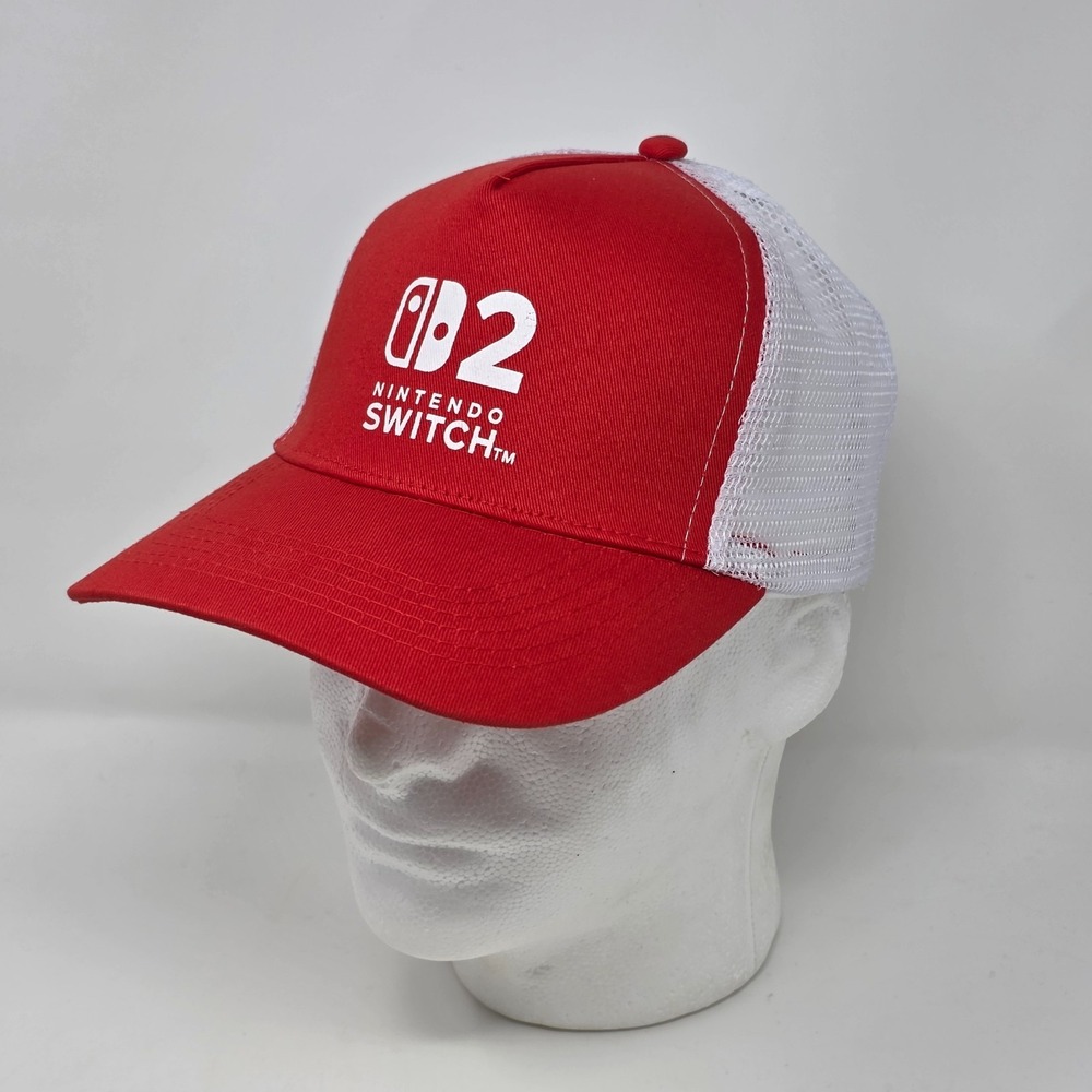 Authentic Nintendo Switch 2 Trucker Hat Snapback Mesh Cap 2025 Launch Promo Rare